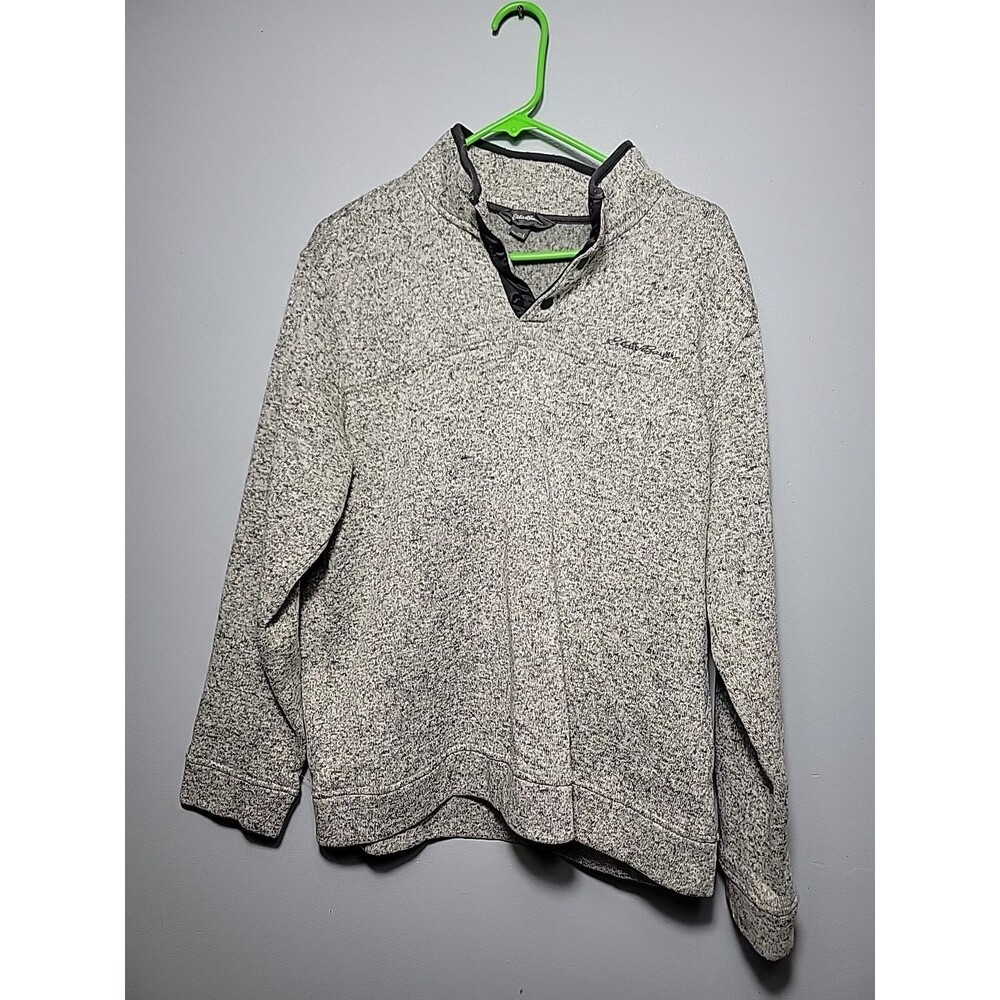 Eddie Bauer Men's 1/4 Snap Pullover Radiator Fleece Jacket Heather Gray Size L
